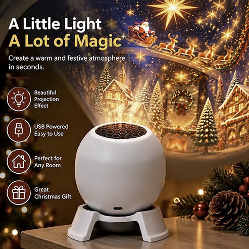 🎅 Turn Any Room Into a Christmas Wonderland – Holiday Projection Night Light